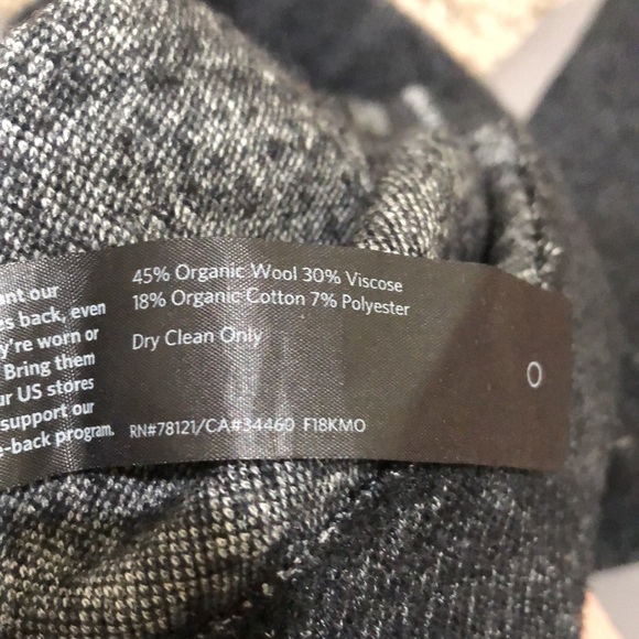 Eileen Fishee Cropped Pants Size Small Dark Charcoal Gray Organic Wool - Picture 11 of 11